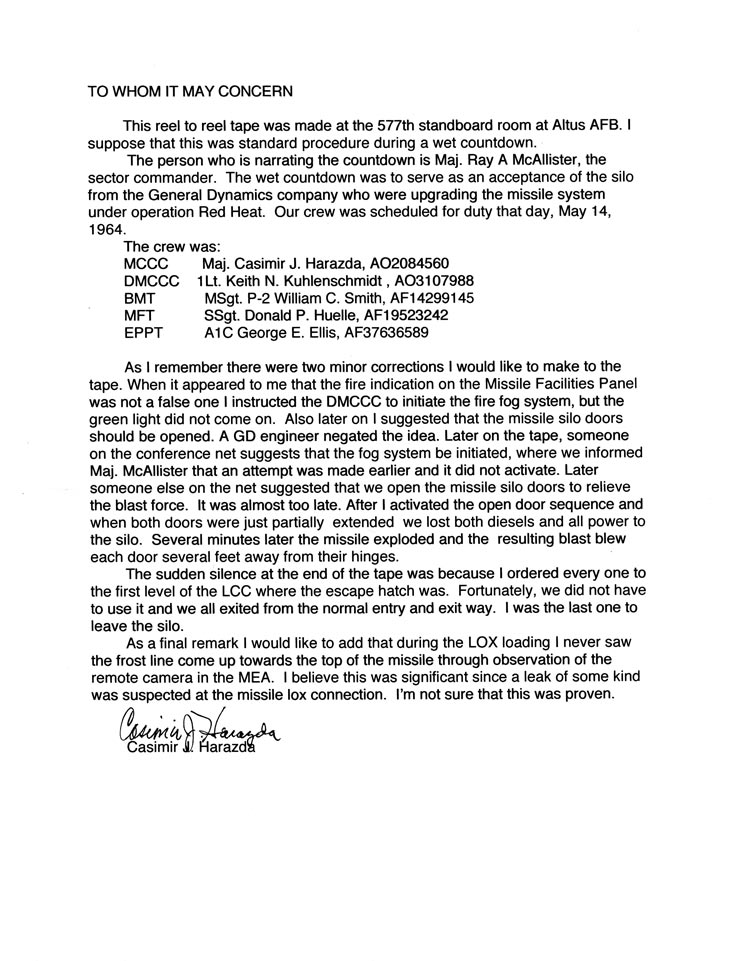 Crew Commander Letter